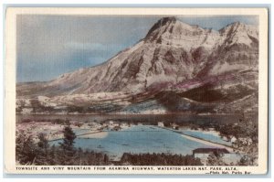 1939 Townsite Vimy Mountain From Akamina Highway Alberta Canada Postcard