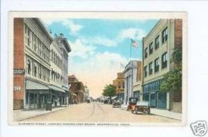 LP55 Brownsville Texas Elizabeth St view old Postcard