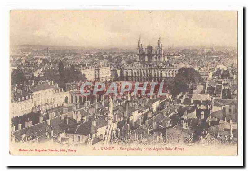 Nancy Old Postcard General view taken from Saint-Epvre