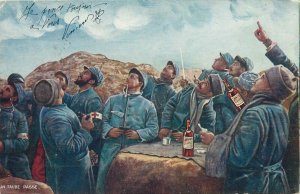 Tonic wine advertising with Quinquina Dubonnet soldier a taube passes 1915 