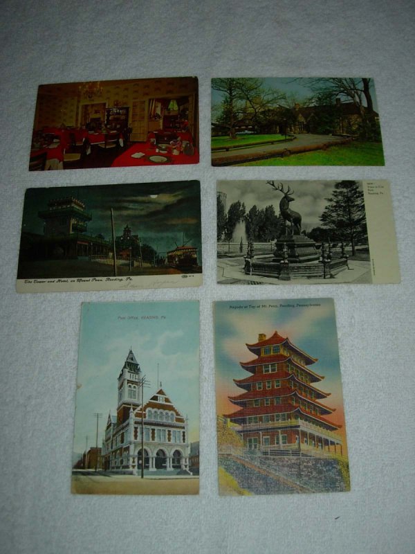 Reading PA - Lot Of 6 Great Vintage Postcards - x0597