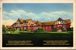 Vtg Louisville Kentucky KY Kosair Crippled Children Hospital 1930s Postcard