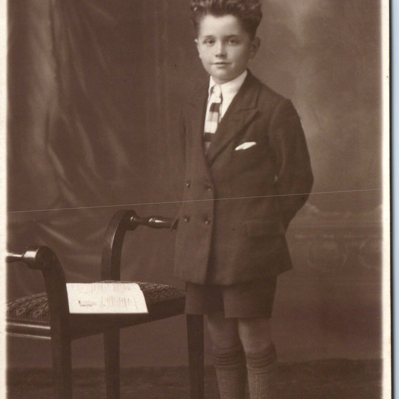 c1910s Aberdeen, WA Dapper Young Man Boy Mature Suave Suit RPPC Real Photo A140