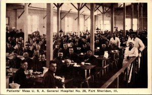 Patients Mess USA General Hospital No 28 Sheridan Illinois Postcard Food Eating