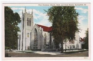 First Christian Church Springfield Illinois postcard