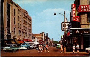 Lake Street and Harlem Avenue Oak Park Illinois Chrome Postcard C087