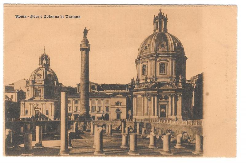 Italy Roma Foro Colonna di Tratiano Trajan Vtg Postcard