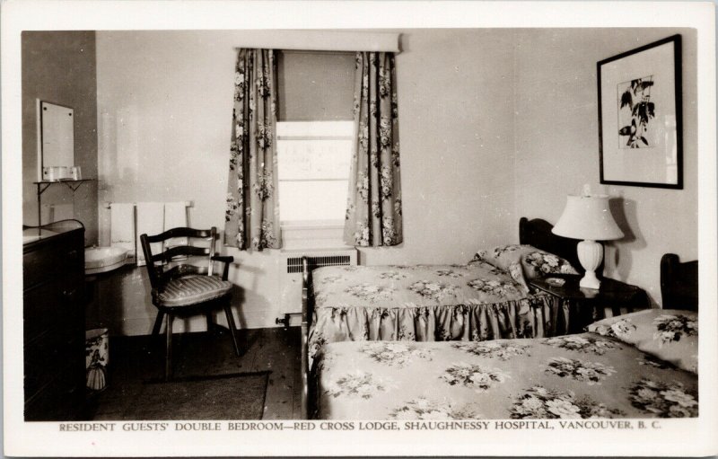 Red Cross Lodge Shaughnessy Hospital Vancouver BC Guest Bedroom Postcard F64