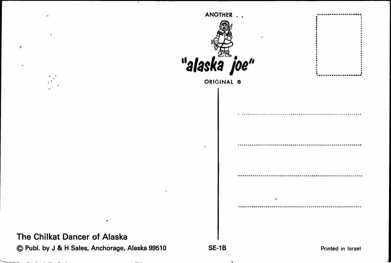VINTAGE CONTINENTAL SIZE POSTCARD THE CHILKAT DANCER OF ALASKA