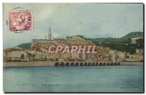 Old Postcard Menton Vue Generale Stamp Monaco