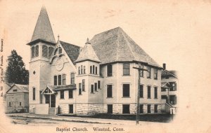 Vintage Postcard 1900's Baptist Church Winsted Connecticut CT