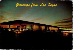 Las Vegas, NV Nevada McCARRAN INTERNATIONAL AIRPORT Night Terminal 4X6 Postcard