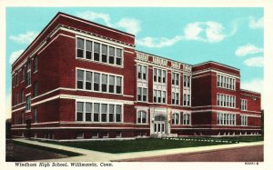 Vintage Postcard 1920's Windham School Willimantic Connecticut Kaufman Brothers