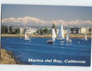 Postcard Sailboats at Marina del Rey harbor, Marina del Rey, California