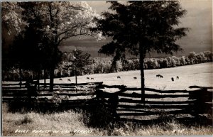 RPPC Split Rail Fence, Quiet Beauty in the Ozarks MO Vintage Postcard N30