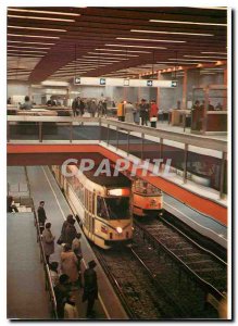 Modern Postcard Port of Brussels Namur Metro