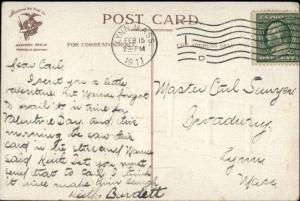 Valentine - Unsigned Clapsaddle - Boy Climbing Fence c1910 Postcard