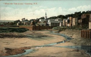 Canning Nova Scotia View When the Tide is Out c1910 Vintage Postcard