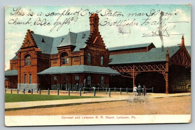 Cornwall and Lebanon Railroad Depot  Pennsylvania  Postcard  1907