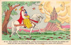 French New Year Greetings Snow White on Horse with Prince Disney PC AA74437