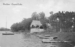 Crystal Lake Minnesota Pavilion and Beach Scene Vintage Postcard AA100262