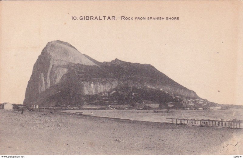 GIBRALTAR, 1900-1910s; Rock From Spanish Shore