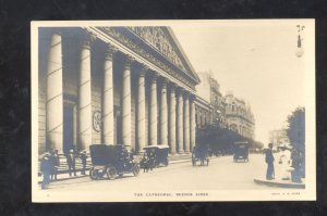 BUENOS AIRES ARGENTINA SOUTH AMERICA THE CATHEDRAL VINTAGE POSTCARD OLD CARS