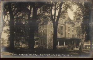 Suffield CT The North Bldg c1910 Real Photo Postcard