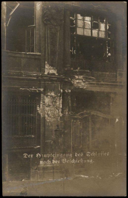 German Revolution 1919 Berlin Schloss Strassenkampf Freikorps RPPC 74392