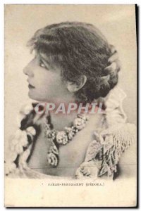 Postcard Old Woman Theater Sarah Bernhardt Fedora