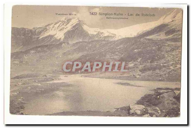 Switzerland Postcard Old Simplon Kulm Lake Rotelsch