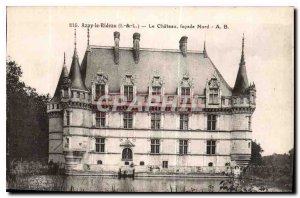 Old Postcard Azay le Rideau Chateau I and L North Facade