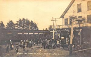 Wilton Station ME Railroad Station Train Depot Stanley's Store RPPC