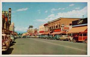 Main Street Penticton BC 'Visit Peach Festival' Cancel 1962 Postcard H38