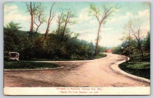 Kansas City Missouri~Driveway W/ Santa Fe Trail Marker~Postmarked~Vtg Postcard