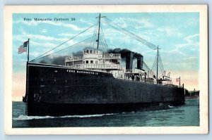 c1920's Pere Marquette Car Ferry 19 Steamer Short Route Lake Michigan Postcard