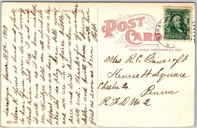 Saratoga Springs New York NY, 1909 Grand Union Hotel, Street, Vintage Postcard