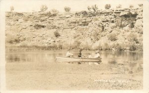 Postcard RPPC C-1910 Arizona Montezuma Wells Boat party TR24-3241