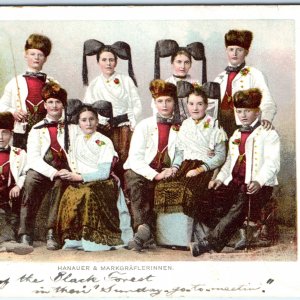 c1900s Black Forest, Germany Postcard Traditional Folk Costume Young Women A371