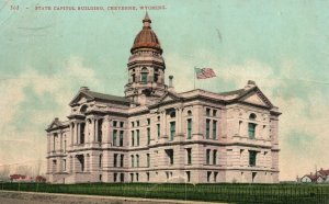 Vintage Postcard 1907 The State Capitol Building Cheyenne Wyoming WY Structure