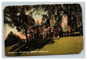 Vintage 1910's Postcard W.R. Woods Residence Hoosick Falls New York