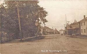 Princeton Me Main street Storefronts Eastern Illustrating RP Postcard.