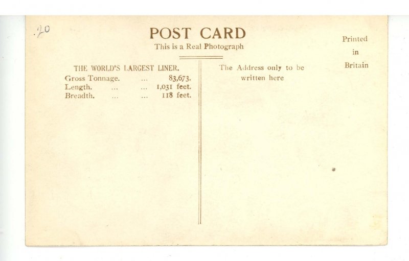 Cunard Line - RMS Queen Elizabeth,  Main Lounge                  RPPC