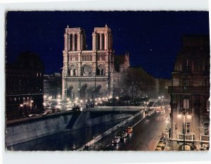 Postcard Notre-Dame illuminée, Paris, France