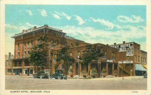 Albany Hotel Boulder Colorado Automobiles Colorado News 1920s Postcard 21-881