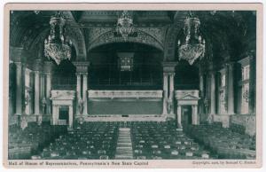 1906 Harrisburg PA Hall House of Representatives New State Capitol UDB Postcard