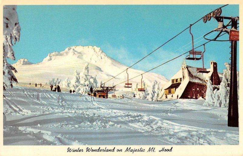 Winter Wonderland MT. HOOD Timberline Lodge Ski Lift Oregon c1960s Postcard