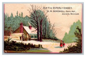 Vintage 1880's Victorian Trade Card H.W. Bordwell Insurance Agent Jackson MI