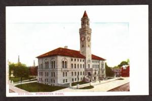 MA View of City Hall in WORCESTER MASS Postcard UDB Postcard Massachusetts