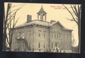 DANVILLE INDIANA PUBLIC SCHOOL BUILDING VINTAGE POSTCARD 1908